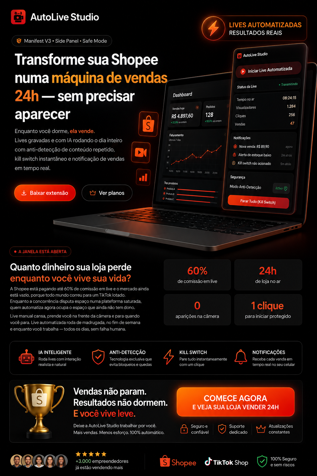 Apresentação da ferramenta AutoLive Studio — Shopee